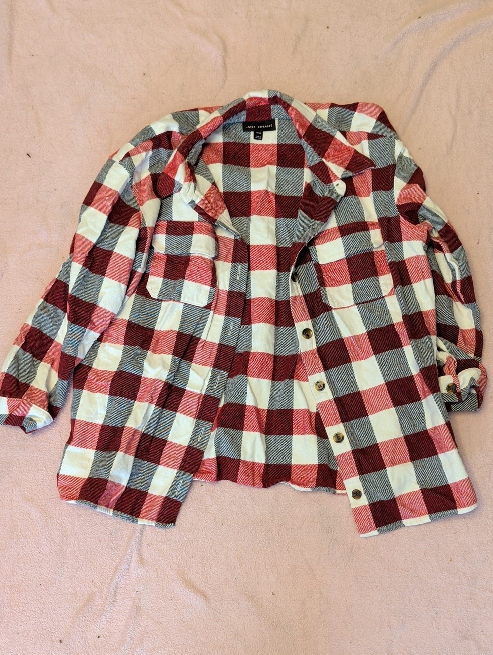 Lane Bryant Shacket Shirt Jacket Plaid With Pockets Size 18/20